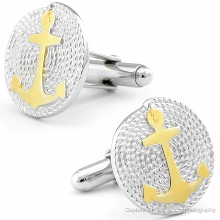 Raised Rope Anchor Cufflinks