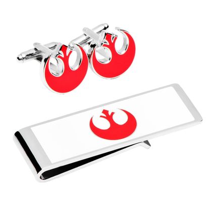 Rebel Symbol Cufflinks and Money Clip Gift Set