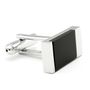 Rectangular Black Flats In Silver Onyx Cufflinks