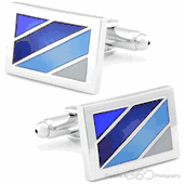 Rectangular Blue Enamel Cufflinks