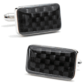 Rectangular Carbon Fiber Cufflinks