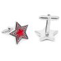 Red And Black Prismatic Star Cufflinks