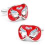 Red And Blue Mardi Gras Venetian Mask Cufflinks