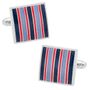 Red and Navy Striped Square Cufflinks