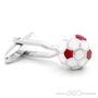 Red and Silver Soccer Ball Cufflinks