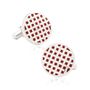 Red Enamel Grid Cufflinks