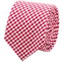 Red Gingham Cotton Skinny Tie