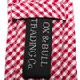Red Gingham Cotton Skinny Tie