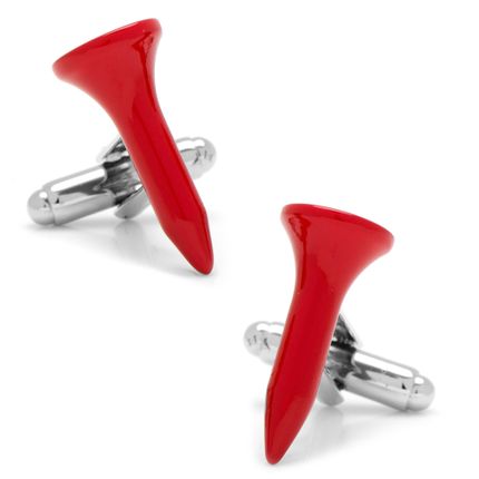 Red Golf Tee Cufflinks