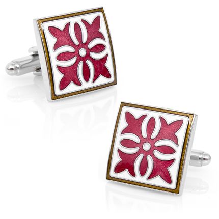 Red Gothic Medallion Cufflinks