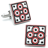 Red Quad Circles Cufflinks