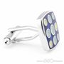 Retro 1970'S Inspired Blue Enamel Cufflinks