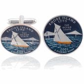 Rhode Islander Quarter Coin Cuff Links