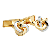 Rhodium And Gold Plated Knot Cufflink