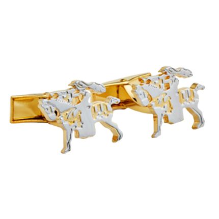 Rhodium And Gold Plated Logo Cufflink