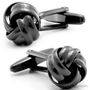 Ribbed Gunmetal Knot Cufflinks