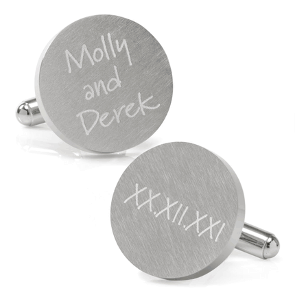 Roman Numeral Engravable Cufflinks