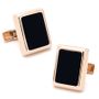 Rose Gold And Onyx Jfk Presidential Cufflinks