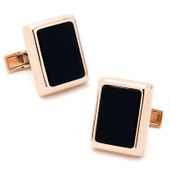 Rose Gold And Onyx Jfk Presidential Cufflinks