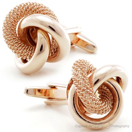 Rose Gold English Knots Cufflinks