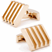 Rose Gold Square Stripe Cufflinks