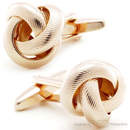 Rose Gold Swirl Knots Cufflinks