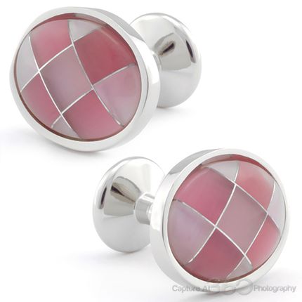 Rose Plaid Cufflinks