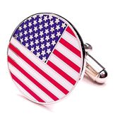 Round American Flag Cufflinks