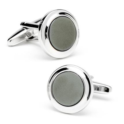Round Bullnose Hematite Cufflinks