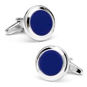 Round Bullnose Lapis Cufflinks