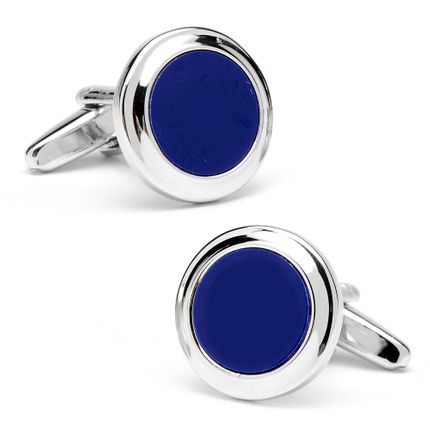 Round Bullnose Lapis Cufflinks