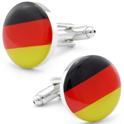 Round German Flag Cufflinks