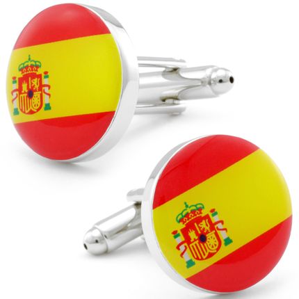 Round Spain Flag Cufflinks