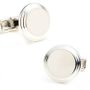 Round Step Silver Cufflinks