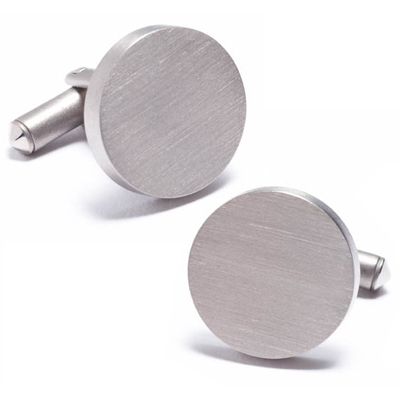Round Titanium Engravable Cufflinks