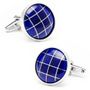 Royal Blue Cats Eye Checker Cufflinks