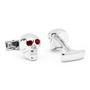 Ruby Eyed Sterling Skulls Cufflinks