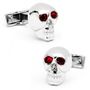 Ruby Eyed Sterling Skulls Cufflinks