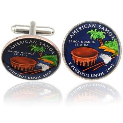 Samoa Quarter Coin Cuff Links