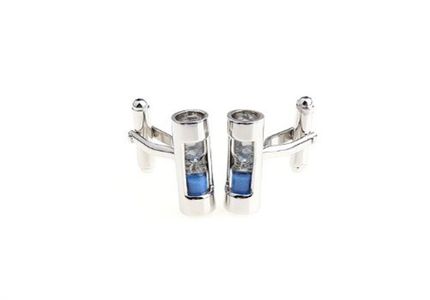 Sands of Time Blue Sand Hourglass Timer Cufflinks