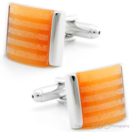 Sandy Orange Beach Cufflinks