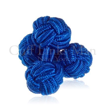 Sapphire Blue Silk Knot Cufflinks