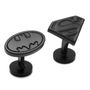 Satin Black Batman and Superman Cufflinks Set