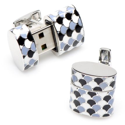 Scales Oval USB Cufflinks