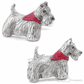 Scottish Terrier Antiqued Cufflinks