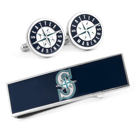 Seattle Mariners Cufflinks And Money Clip Gift Set