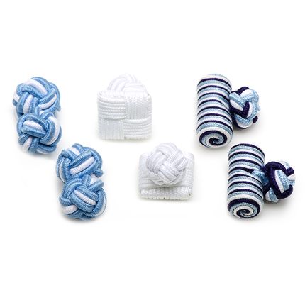 See the Sea Silk Knot Combo Cufflinks