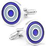 Shades Of Blue Bulls Eye Cufflinks