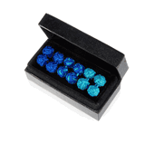 Shades Of Blue Silk Knot Cuff Links Trio