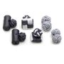 Shades of Grey Silk Knot Combo Cufflinks